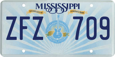 MS license plate ZFZ709