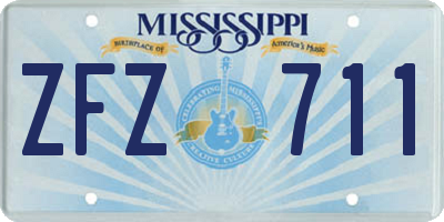 MS license plate ZFZ711