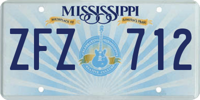 MS license plate ZFZ712