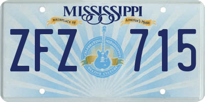 MS license plate ZFZ715