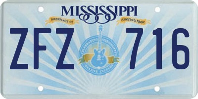 MS license plate ZFZ716