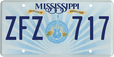MS license plate ZFZ717