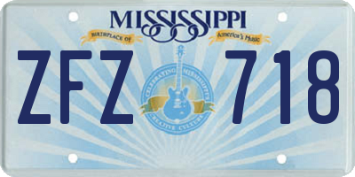 MS license plate ZFZ718