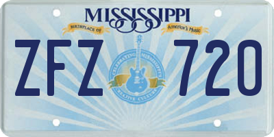 MS license plate ZFZ720