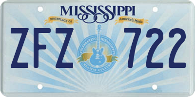 MS license plate ZFZ722
