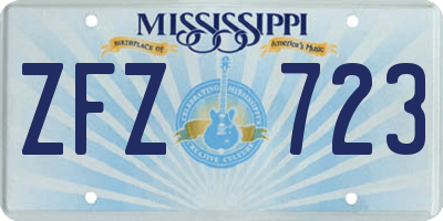 MS license plate ZFZ723
