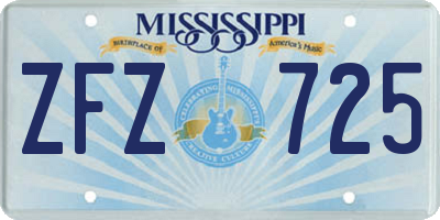 MS license plate ZFZ725