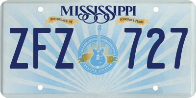 MS license plate ZFZ727