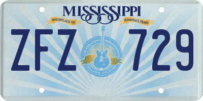 MS license plate ZFZ729