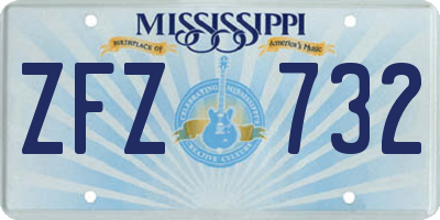 MS license plate ZFZ732