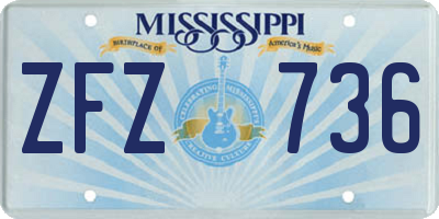 MS license plate ZFZ736