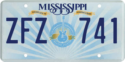 MS license plate ZFZ741