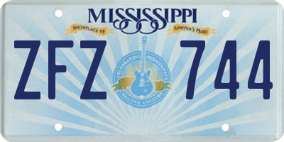 MS license plate ZFZ744