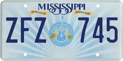 MS license plate ZFZ745