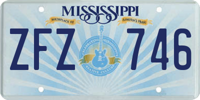 MS license plate ZFZ746
