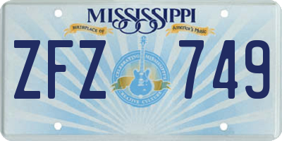 MS license plate ZFZ749