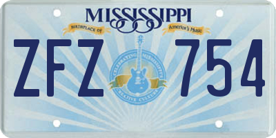 MS license plate ZFZ754