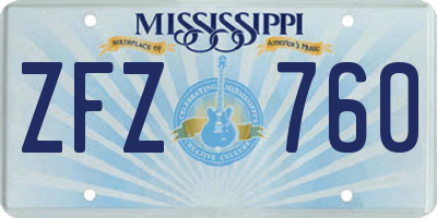 MS license plate ZFZ760