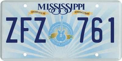 MS license plate ZFZ761