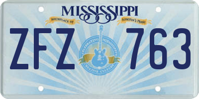 MS license plate ZFZ763