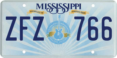 MS license plate ZFZ766