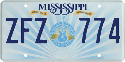 MS license plate ZFZ774