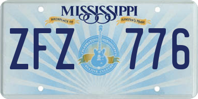 MS license plate ZFZ776