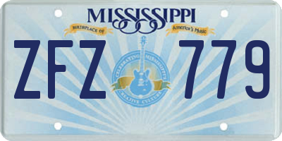 MS license plate ZFZ779