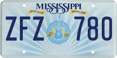 MS license plate ZFZ780