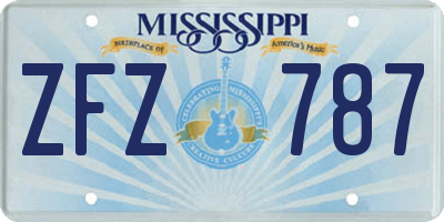 MS license plate ZFZ787