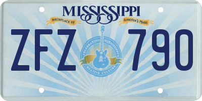MS license plate ZFZ790