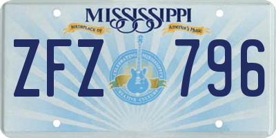 MS license plate ZFZ796
