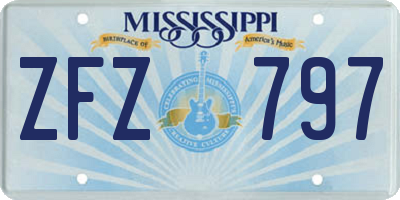 MS license plate ZFZ797