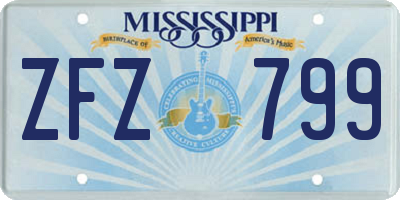 MS license plate ZFZ799