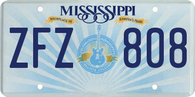 MS license plate ZFZ808