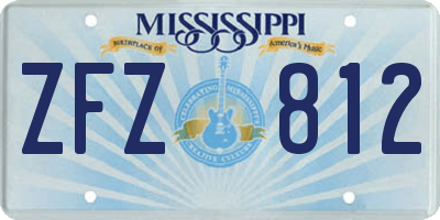 MS license plate ZFZ812