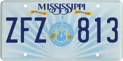 MS license plate ZFZ813