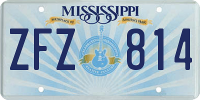 MS license plate ZFZ814