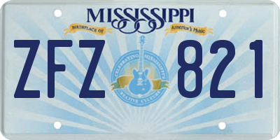 MS license plate ZFZ821