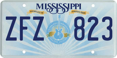 MS license plate ZFZ823