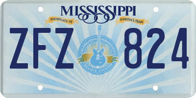 MS license plate ZFZ824