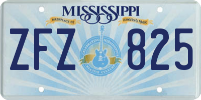 MS license plate ZFZ825