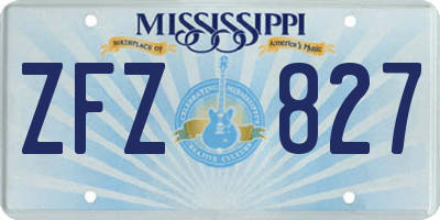 MS license plate ZFZ827