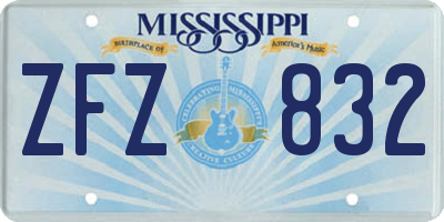 MS license plate ZFZ832