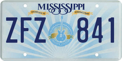 MS license plate ZFZ841
