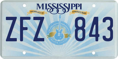 MS license plate ZFZ843