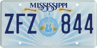 MS license plate ZFZ844