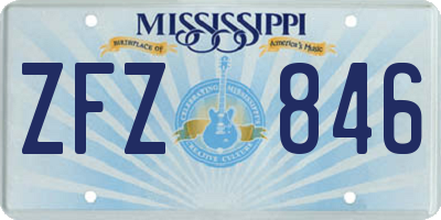 MS license plate ZFZ846
