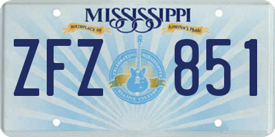 MS license plate ZFZ851
