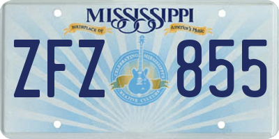MS license plate ZFZ855